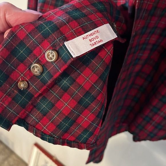 Sir Pendleton Authentic Boyd Tartan Plaid Red/Green Sz L Fine Worsted Wool 100% - Picture 4 of 6